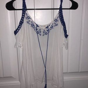 white off the shoulder blouse